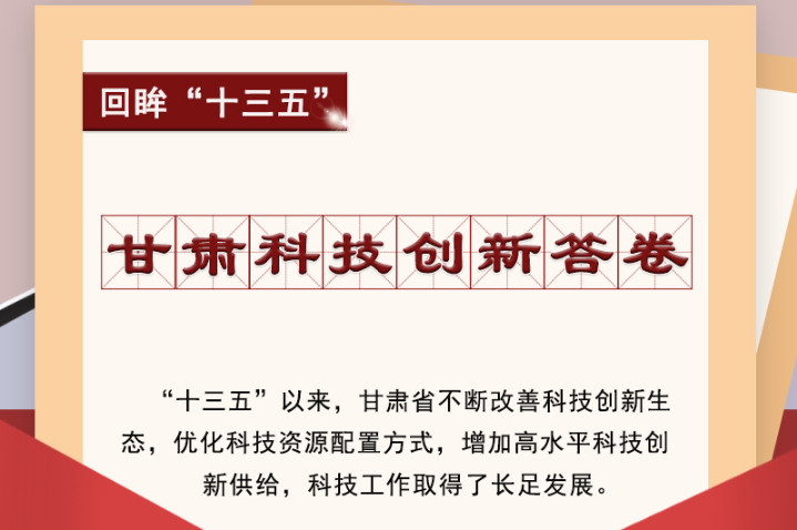 【回眸“十三五”】圖解|甘肅科技創新答卷 啟封！