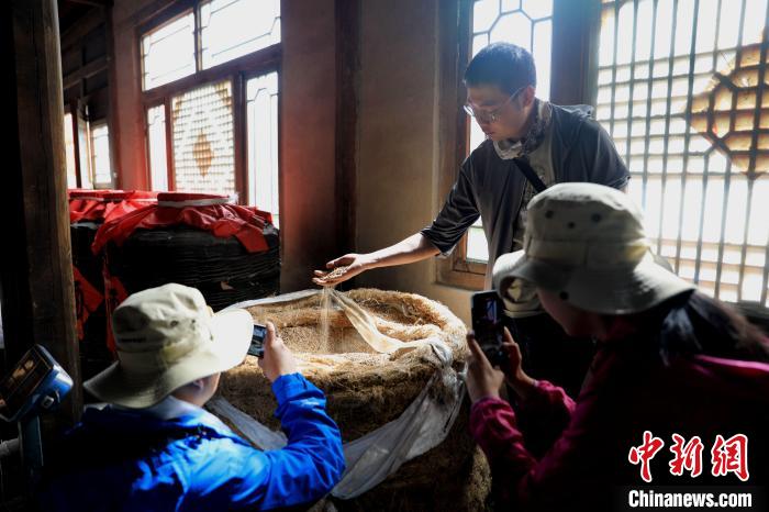 圖為青稞酒文化展示。 薛蒂 攝 圖為青稞酒文化展示。 薛蒂 攝