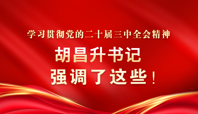 圖解|學習貫徹黨的二十屆三中全會精神 胡昌升書記強調(diào)了這些!