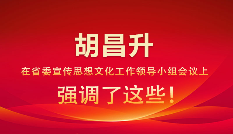 圖解|胡昌升在省委宣傳思想文化工作領導小組會議上強調了這些!